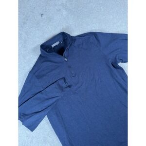 Tasc Bamboo Performance Pullover Sweatshirt Mens M Heather Navy 1/4 Zip Athletic
